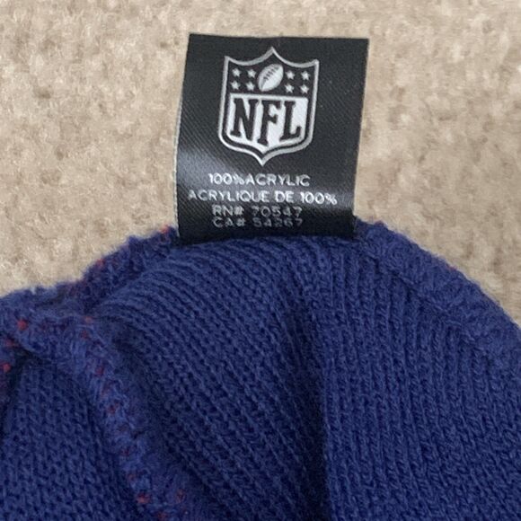 NFL 47 Brand NY Giants Knit Hat Blue White Red Puffball One Size NY Embroidered - Picture 9 of 9